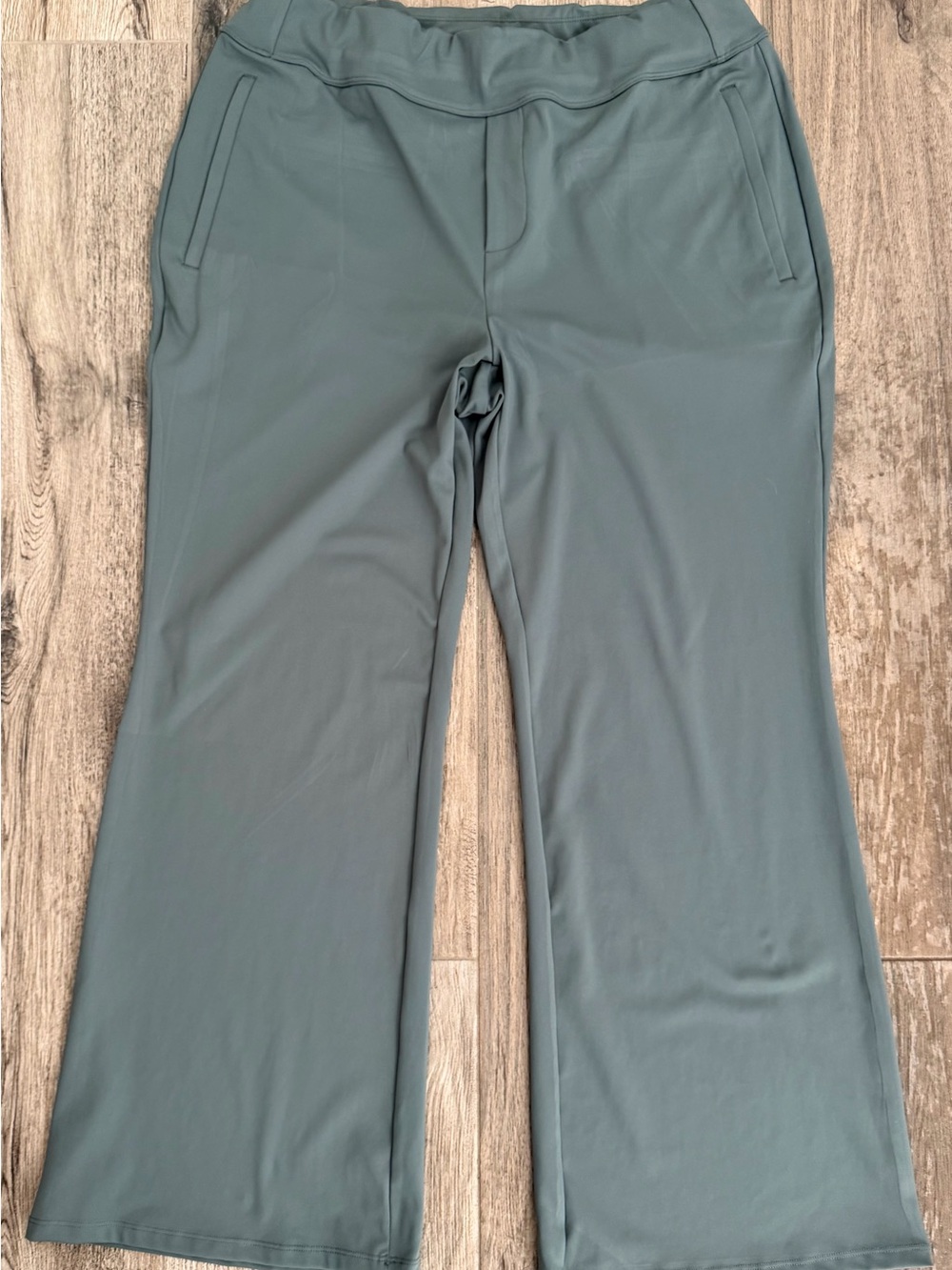 High-Waisted Halara Flex Slght Flare Work Pants Sage NWT XL